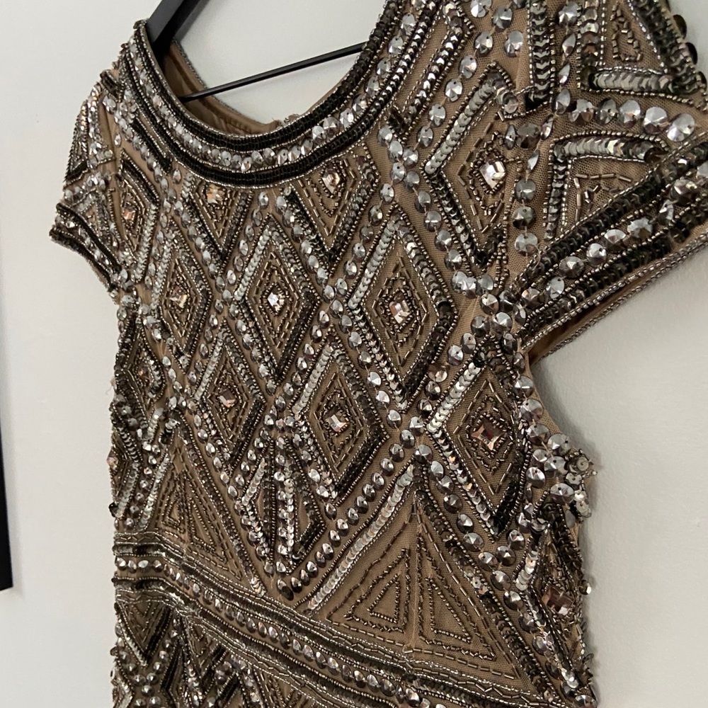 Stunning Adriana Papell Metallic Stretch Dress